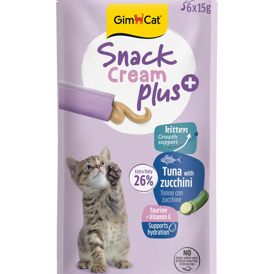 GimCat Snack Kream Kitten Tuna with Zucchini Yavru Kedi Ödül Kreması 6 x 15 g