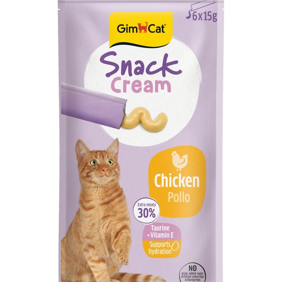 GimCat Snack Kream Chicken Kedi Ödül Kreması 6 x 15 g
