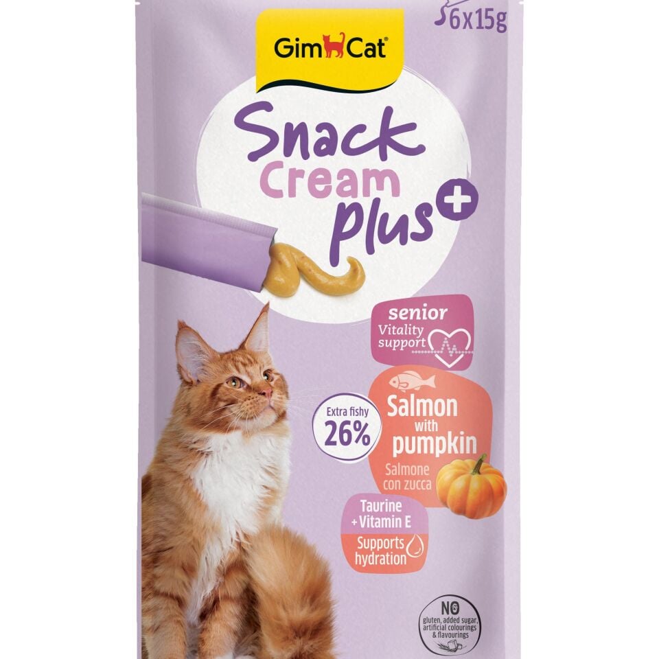 Gimcat Kedi Snack Kream Salmon Wıth Pumpkın (Somon Ve Balkabaklı ) 6x15 Gr