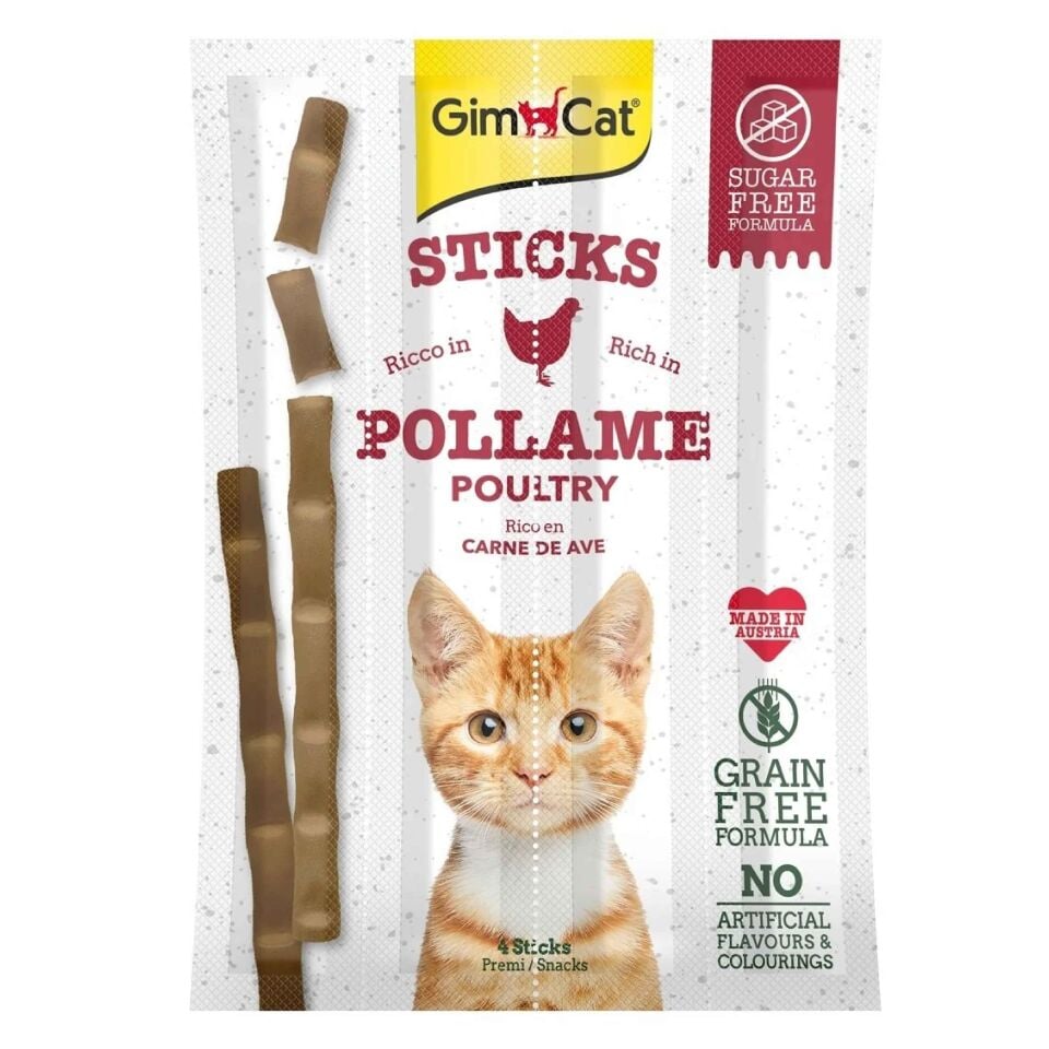 Gimcat Sticks Poultry (Kümes Hayvanı Etli ) Tahılsız Ödül Çubukları 20 Gr
