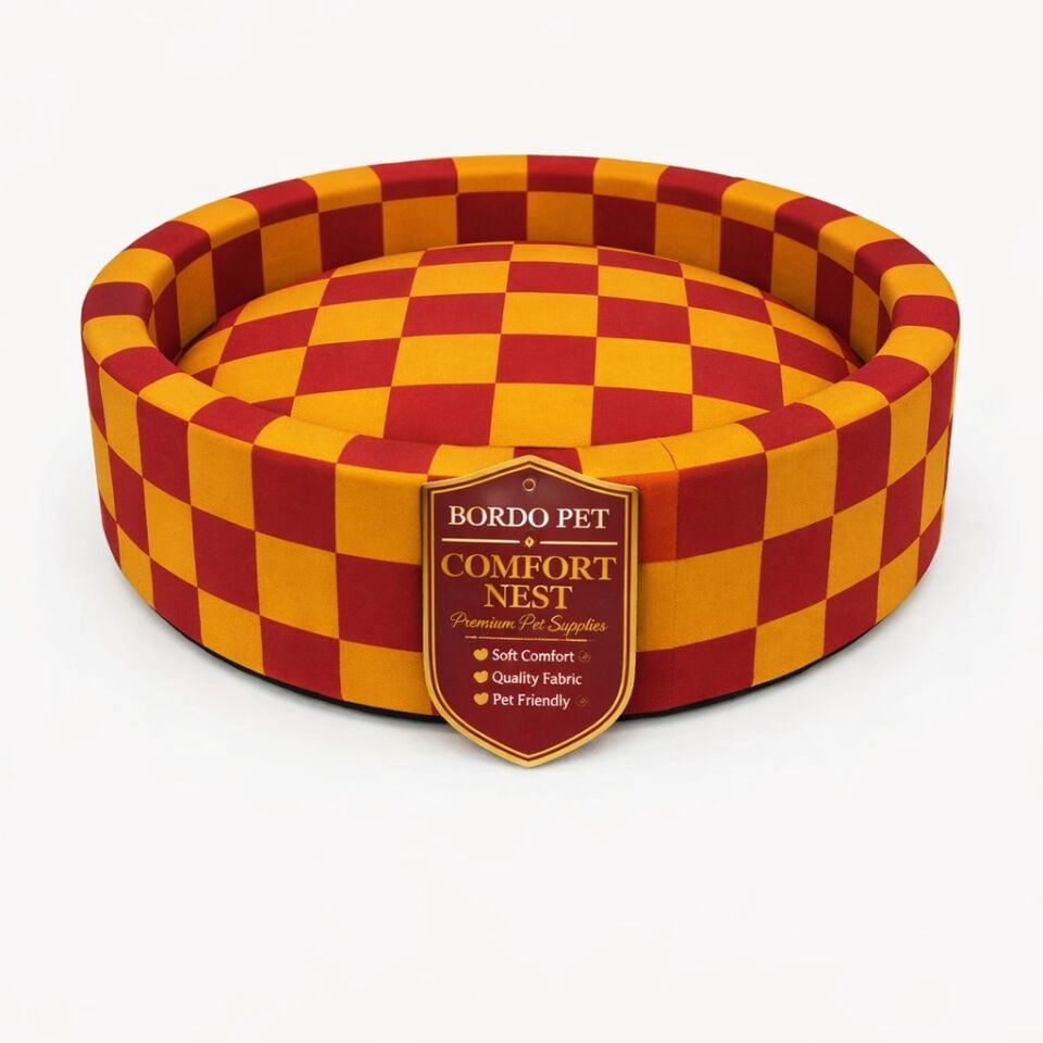 Bordopet Comfort Nest Taraftar Yatak Sarı Kırmızı