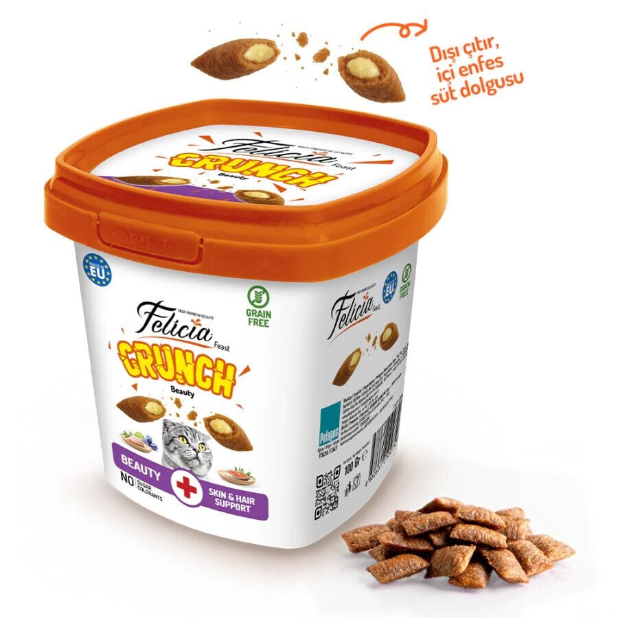 Felicia Beauty Kedi Crunch Ödül Maması Tavuklu Ve Somonlu 100 Gr (6 Adet )