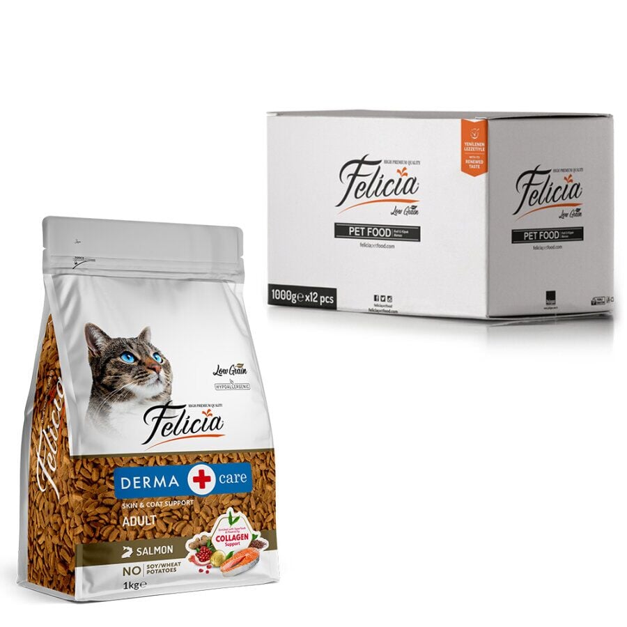 Felicia Yetişkin Kolajenli Somonlu Az Tahıllı Kedi Maması 1 Kg
