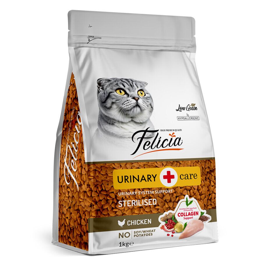 Felicia Yetişkin Kolajenli Tavuklu Az Tahıllı Kısırlaştırılmış Kedi Maması 1 Kg
