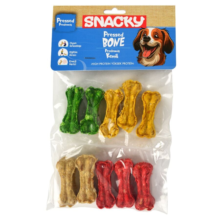 Snacky Munchy Köpek Press Kemik 10'Lu 5 Cm 110 Gr (10 Paket )