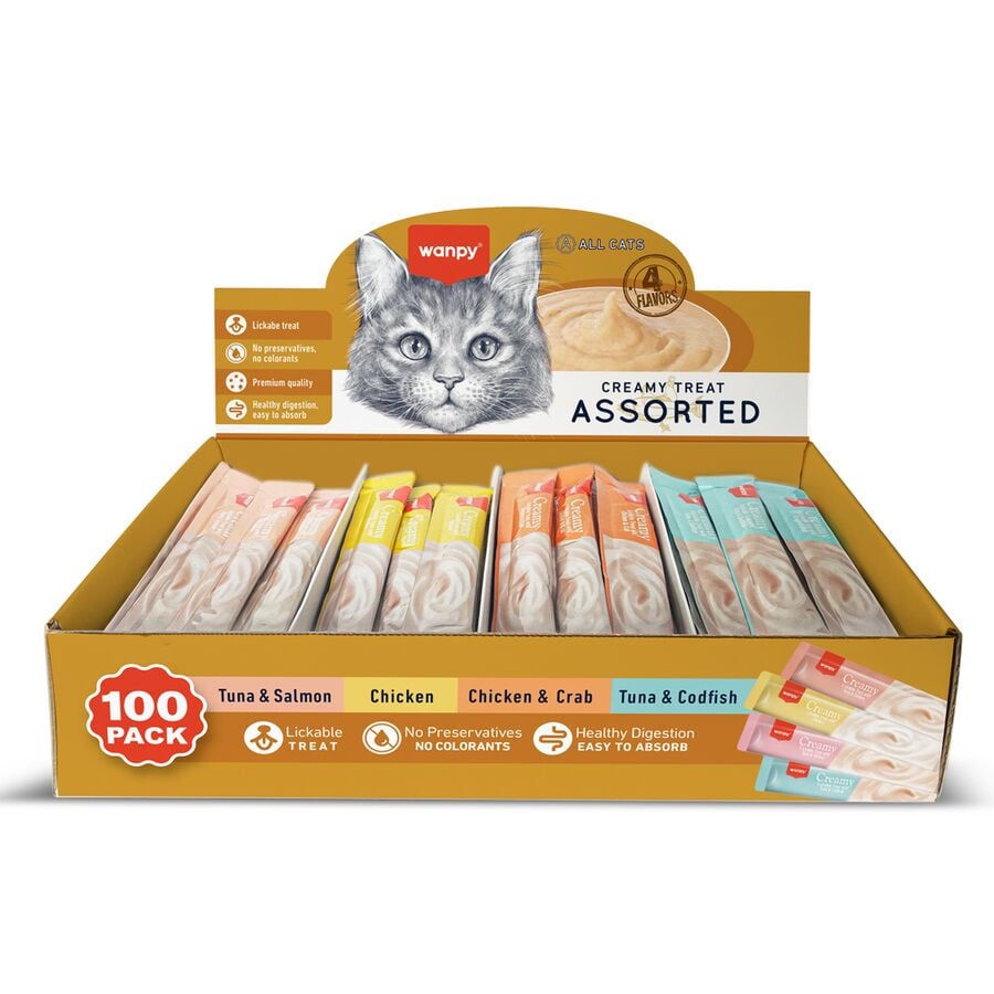 Wanpy Karışık 4 Lezzetli Krema Kedi Ödülü 100x14 Gr