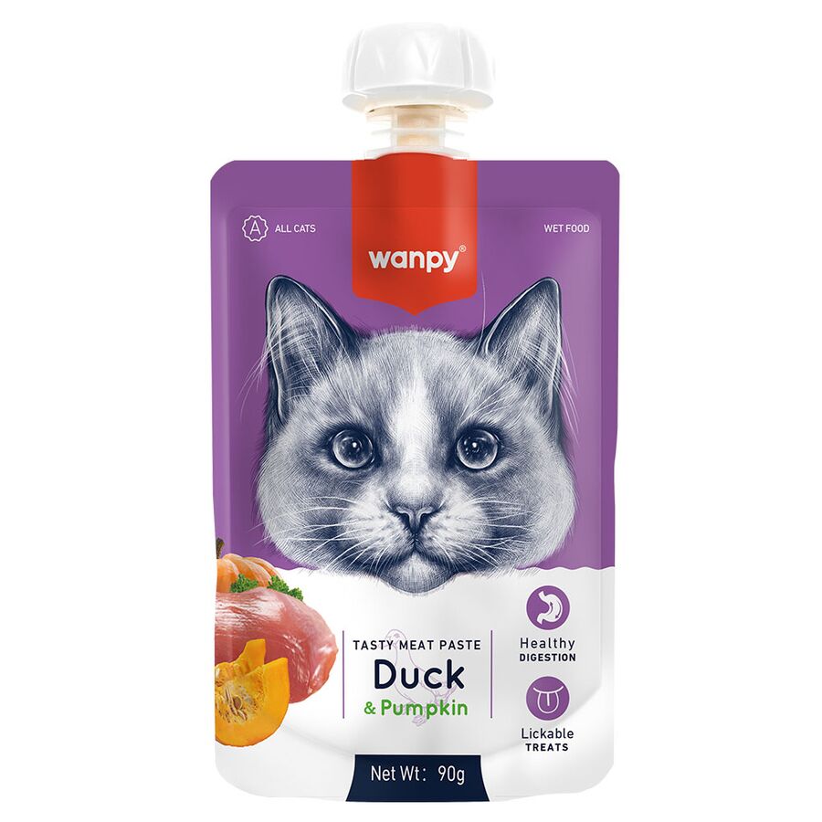 Wanpy  Ördekli Ve Bal Kabaklı Kedi Et Ezmesi 90 Gr ( 10 Adet )