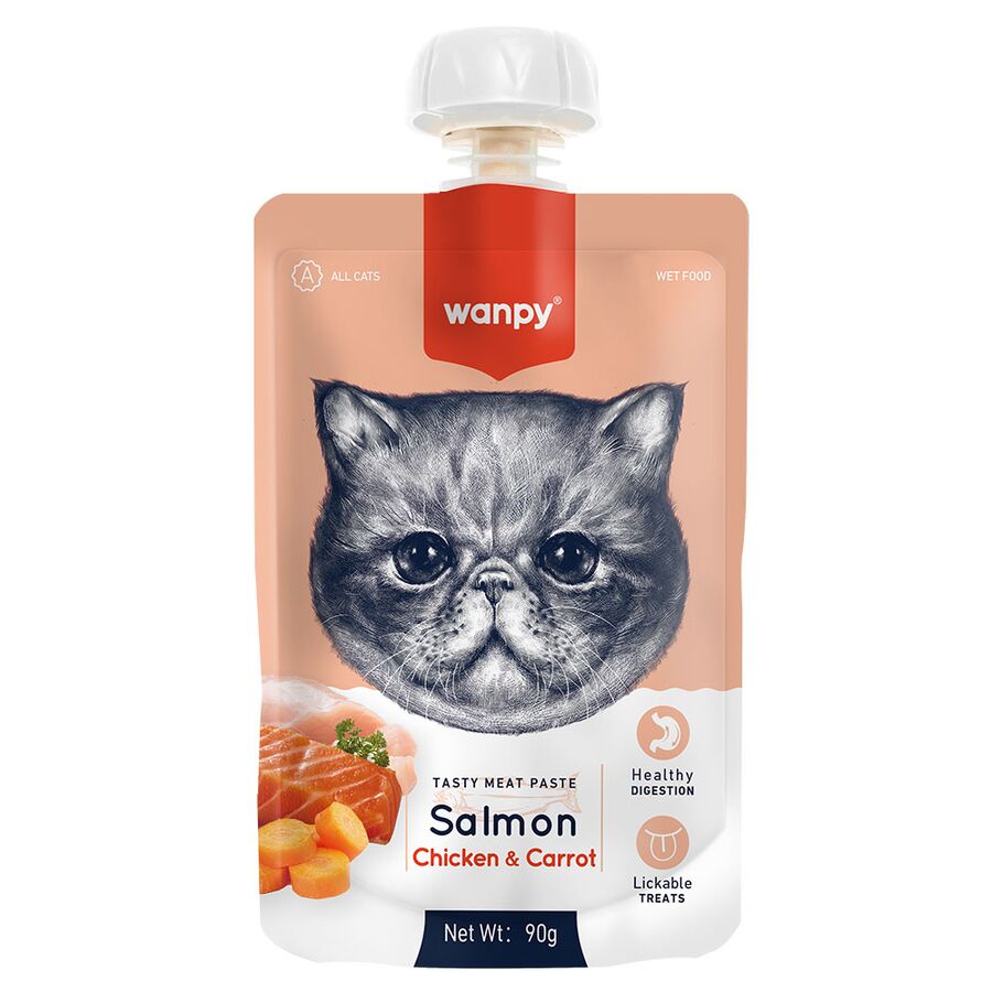 Wanpy Somonlu Ve Tavuklu Kedi Et Ezmesi 90 Gr ( 10 Adet )