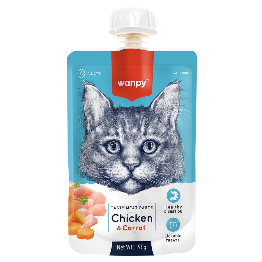 Wanpy Tavuklu Ve Havuçlu Kedi Et Ezmesi 90 Gr ( 10 Adet )