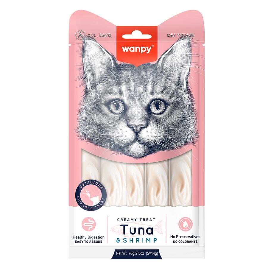 Wanpy Ton Balıklı Ve Karidesli Krema Kedi Ödülü Ra-050 5x14 Gr ( 12 Paket )