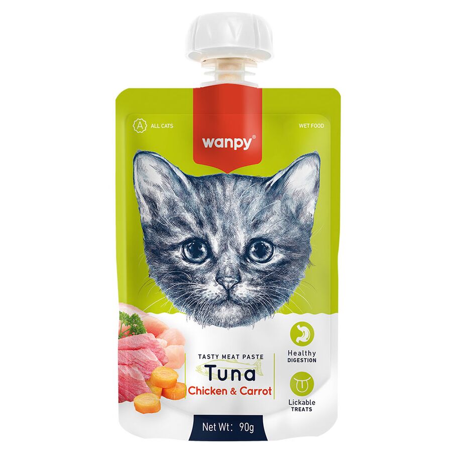 Wanpy Ton  Balıklı Ve Tavuklu Kedi Et Ezmesi 90 Gr ( 10 Adet )