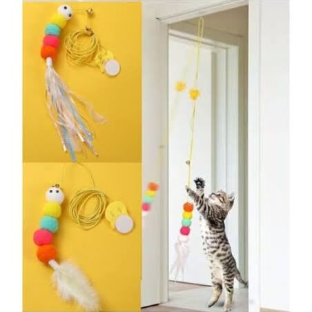 Bordo Pet Tırtıl Modelli Yapışkanlı Kedi Oyuncağı 342