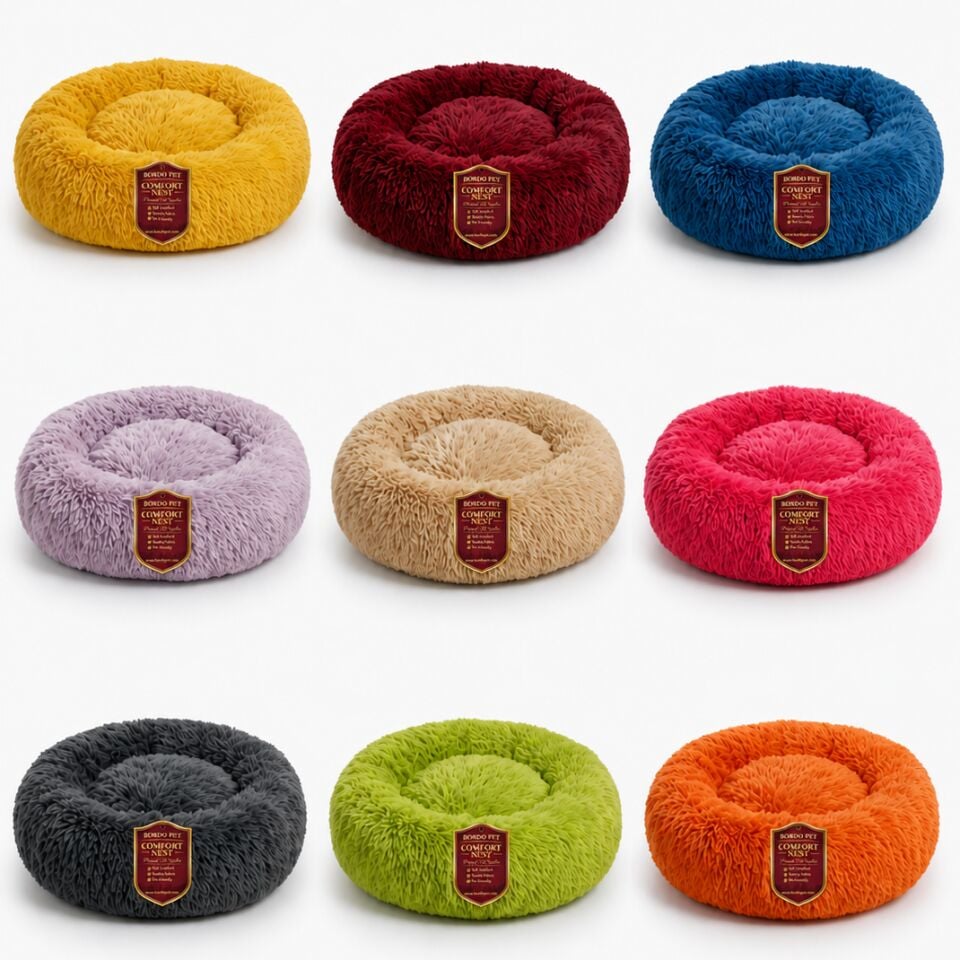 Bordo Pet Comfort Nest Kedi Köpek Toscana Donut Yatak