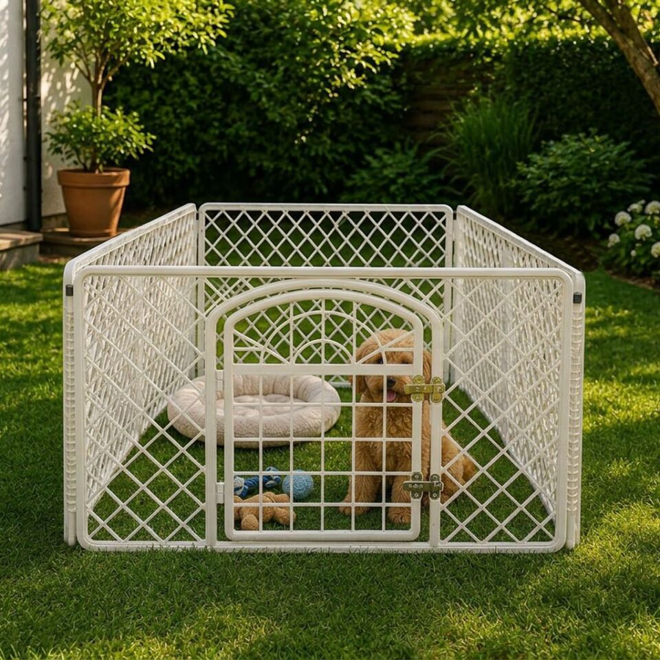 Bordo Pet Pet Butik Plastik Çit 4 Panel