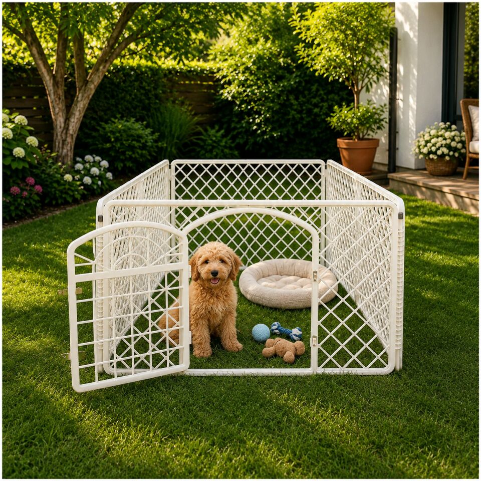 Bordo Pet Pet Butik Plastik Çit 4 Panel