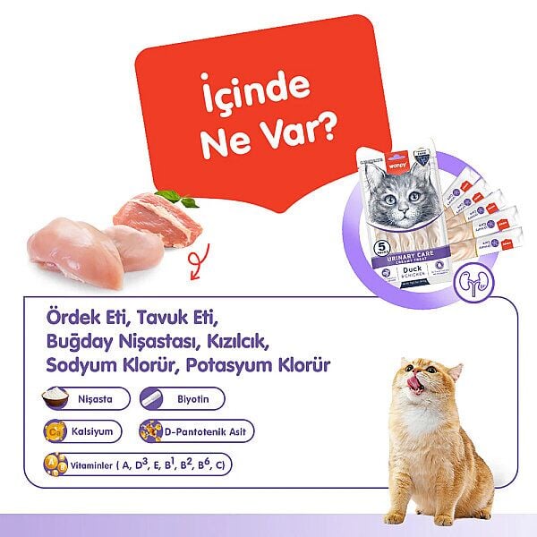 Wanpy Pıwp-098 Urınary Care Ördekli & Tavuklu Kedi Kreması 5x14 Gr 12'li