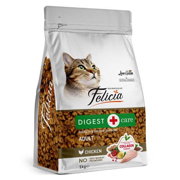 Felıcıa Flc-027 Hypoallergenıc Dıgest Care (Sindirim Desteği) Adult (Yetişkin) Tavuklu Az Tahıllı Kedi Maması 1 Kg