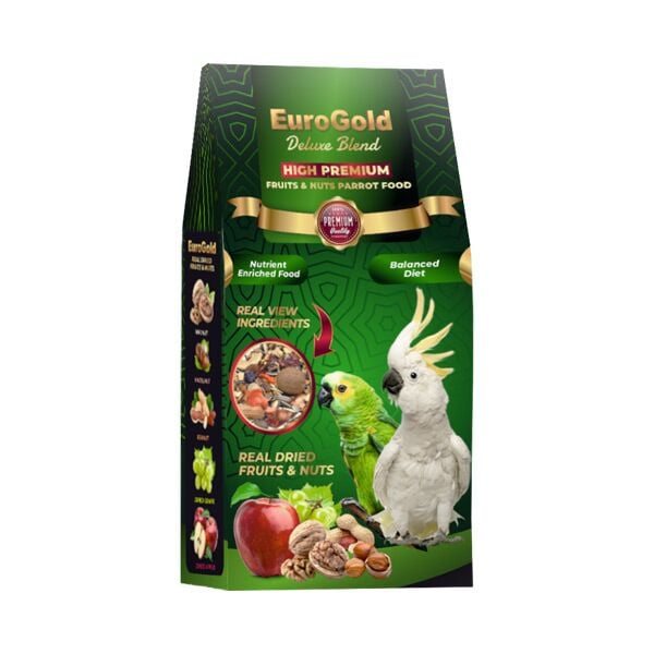 Eurogold 451-3081 Deluxe Blend Fruıts&Nuts (Meyveli Ve Kuruyemişli) Premium Papağan Yemi 650 Gr 6'lı