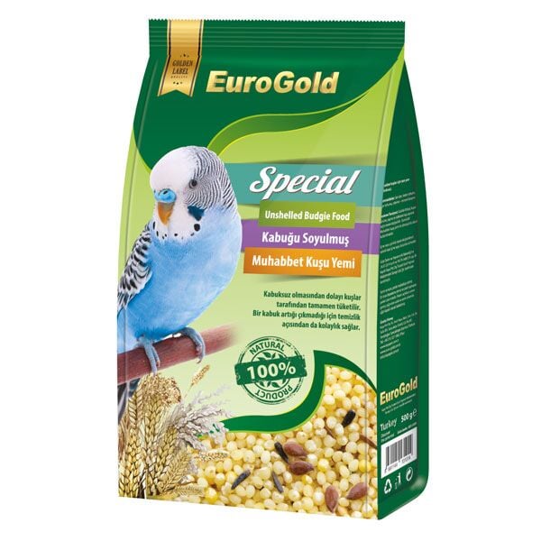 Eurogold 451-3101 Specıal Kabuksuz Muhabbet Kuşu Yemi 500 Gr × 12 Paket