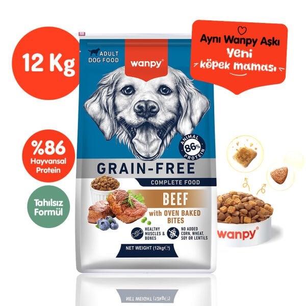 Pıwp-146 Wanpy Tahılsız Sığır Etli Yetişkin Köpek Maması 12 Kg