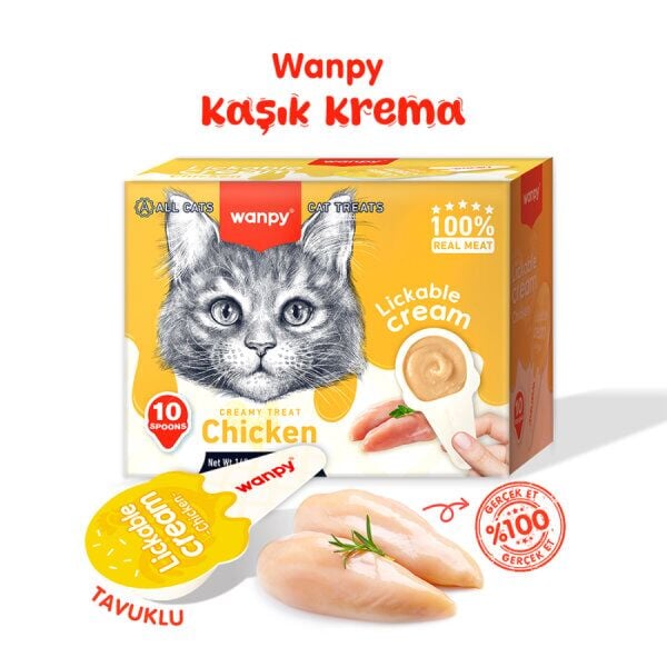 Pıwp-163 Wanpy Tavuklu Kaşıklı Kedi Ödül Kreması 16 Gr × 10 Adet
